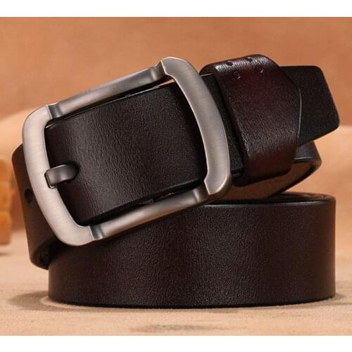 120 130 140 150 160 170cm Plus Large Size Belt for Men Male Real Genuine Leather Belts High Quality Waist Strap Pin Buckle Belts
