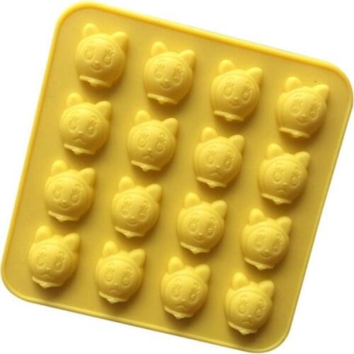 16 cavity cartoon cat head cat sister shape silicone chocolate mold mousse mold