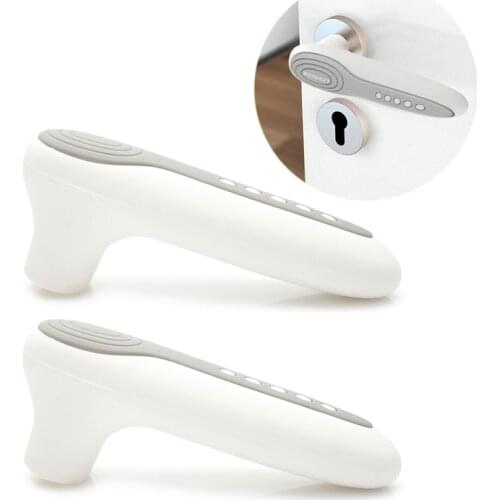 2 Pcs Door Handle Glove Cover Door Handle Protector Guarder Crashproof, Food Grade Silicone Anti-Static, Safety Equipment (Gray)