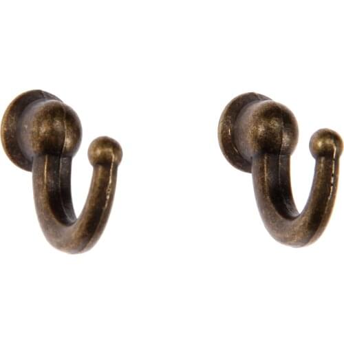 2Pcs Zinc Alloy Antique Bronze Wall Hooks Wall Hanger Hat Coat Robe Hooks Bathroom Kitchen Hanger Furniture Hardware with Screws