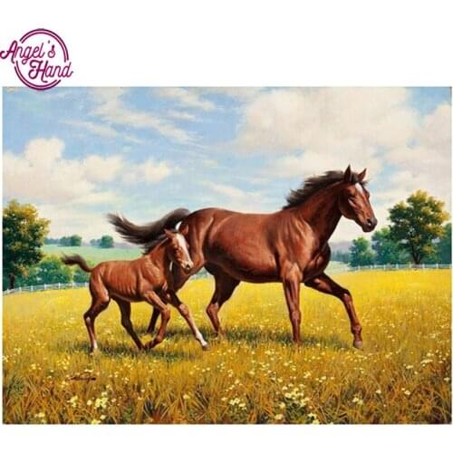 Diy diamond Painting Needlework 5d Full square drill mosaic Diamond Embroidery horse rhinestone christmas home decor