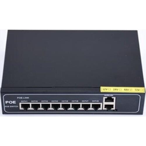 ANDDEAR-BK6 48v 8 port gigabit unmanaged poe switch 8*100 mbps POE poort; 2*100 mbps UP Link poort; 1*100 mbps SFP poort