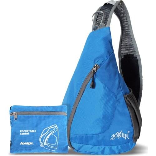 AONIJIE Men Women Triangle Messenger Bag Ultralight Foldable Outdoor Sports Hiking Mountaineering Fitness Shoulder Crossbody Bag