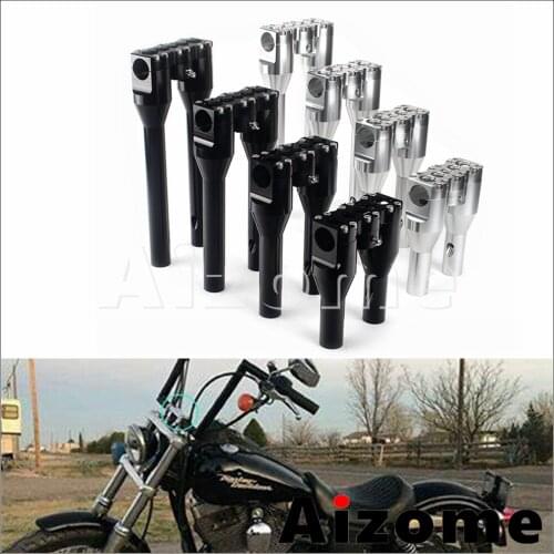 6" 8" 10" 12" One-Piece Motorcycle Riser Clamp 1-1/2" 38mm Handlebar Straight Riser for Harley Dyna Street Bob Softail Sportster