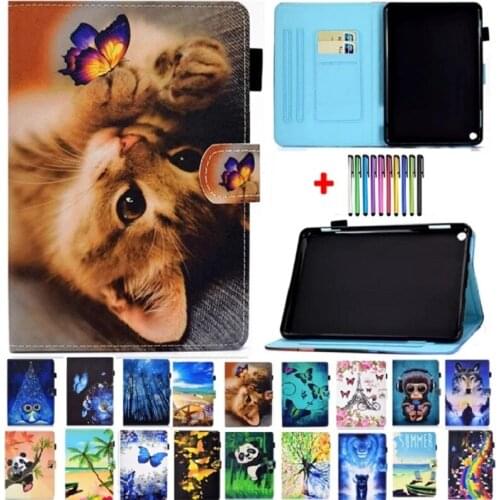 Cute Cat Monkey Cover For Funda Fire HD 10 2021 Case Wallet Cover For All New Fire HD10 2021 Fire HD 10 Plus Case HD 10 2019 17