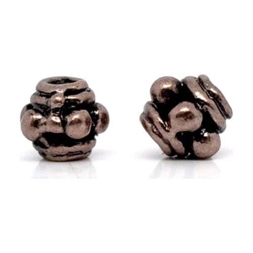 DoreenBeads Zinc metal alloy Spacer Beads Lantern Antique Coppercolor About 3.5mmx3.5mm,Hole:Approx 0.7mm,60 PCs Hot new
