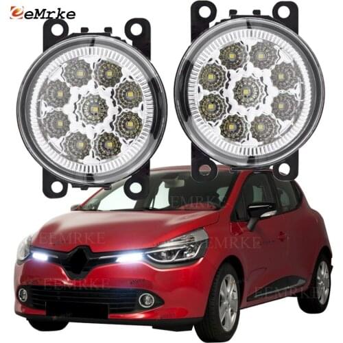 EEMRKE 2-PCS Car-Styling for Renault Clio IV Grandtour Clio 4 2013 2014 2015 2016 9-Pieces Led Fog Lights H11 12V Fog Head Lamp