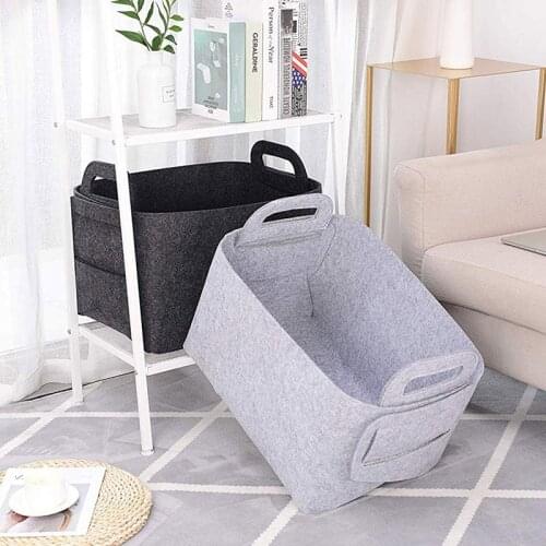 Felt Sundries Storage Basket Foldable Household Laundry Basket With Handle For Clothes Panier De Rangement Cesto Organizador