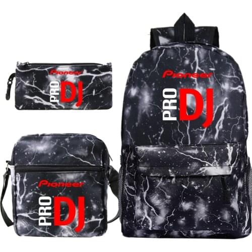 3Pcs Pioneer Pro Dj Backpack Men Women Canvas Rucksack Teenagers Boys Girls School Bags Travel Knapsack