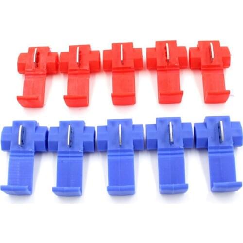 10pcs 2 Pin T Shape Wire Cable Connectors Terminals Crimp Scotch Lock Wire Connectors Quick Splice Terminals Crimp Electrical