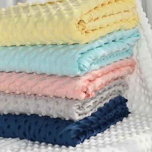 Short Plush Bean Velvet 100% Polyester Soft Minky Fabric for DIY Baby Newborn Bedding Quilt Cushion Clothes Sheet Blanket Toy