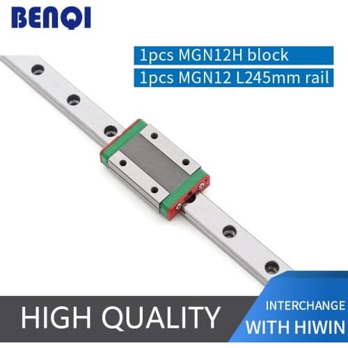China linear guide price linear guideway MGN12H block + 1pc rail MGN12 -245mm for cnc equipment with a low price