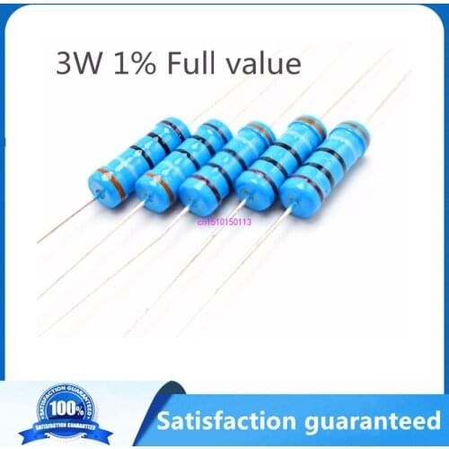 10pcs 3W 1% Metal film resistor 4.7R 5.1R 5.6R 6.2R 6.8R 7.5R 8.2R 9.1R 10R 12R 15R 18R 20R 22R 24R 27R 30R 33R 36R 39R