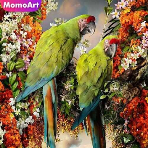 MomoArt Diamond Painting Animal Picture Of Rhinestones Diamond Embroidery Parrot Cross Stitch Kits Mosaic Full Square Handicraft