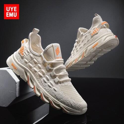 UYEEMU Mens Shoes Summer Hot Style Flying Woven Mesh Sports Casual Lightweight Youth Breathable Running Shoes Size 39-44 #AC18