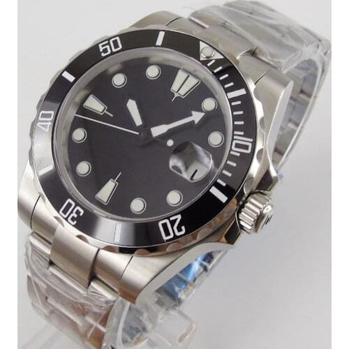 40mm Sterile Dial Sapphire Glass Luminous Date Miyota Automatic Movement Mens Watch