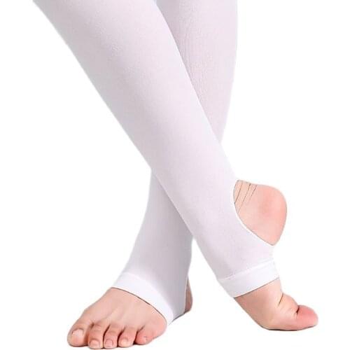 Wholesale Adult Ballet Dance Tights Ballet Stirrups Ballet Pantyhose Collants Dance Stockings Women Girls White Pink 90D Hole