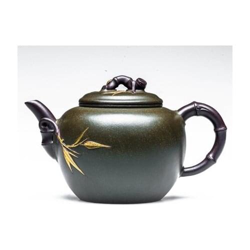 350ml Yixing authentic Zisha teapot pure handmade purple caly tea pot ball hole teapot tea kettle Tianqing mud bamboo tea pot