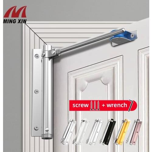 Adjustable Door Closer,Aluminum Alloy Automatic Door Closer,Spring Automatic Door Closing Device,Suitable For Many Types Of Door