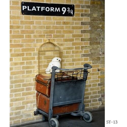 SHENGYONGBAO Vinyl Heaven Brick Wall Photography Backdrop Platform 9 3/4 railway Station Photo Studio Background SS-12