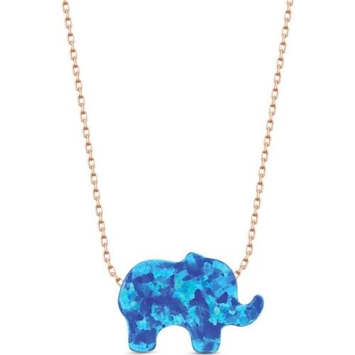 925 sterling Silver Opal Stone Elephant