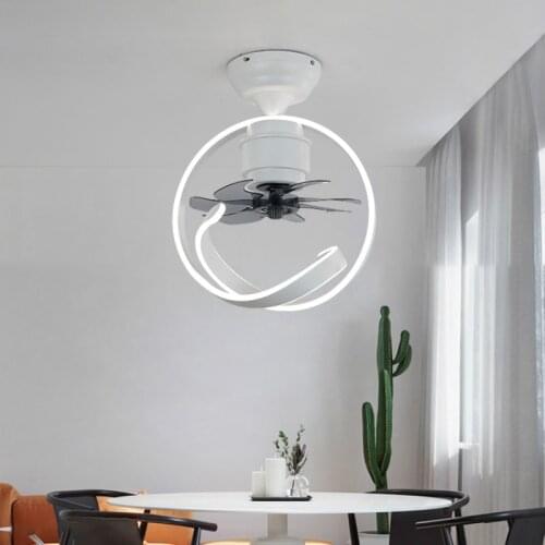 LED Nordic Modern Childrens Ceiling Fan Lights Boy Princess Bedroom Fan Lamp Invisible Restaurant Ceiling Fans with Lights