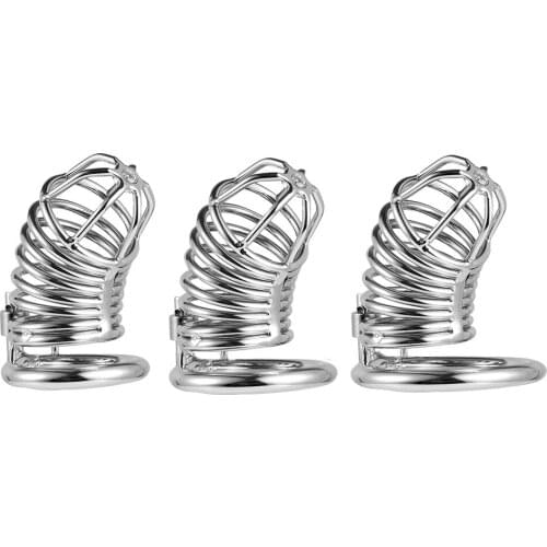Prison Bird Male Stainless Steel Cock Cage Penis Ring Chastity Device catheter with Stealth New Lock Adult Sex Toy