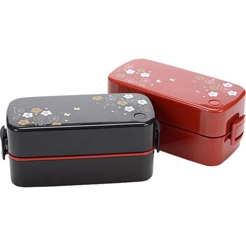 Japan Asvel Double-deck Lunch-box Japanese Lunch Box Fruits Separate Lunch Box Can Microwave Lovely Girl Student Reduce Weight