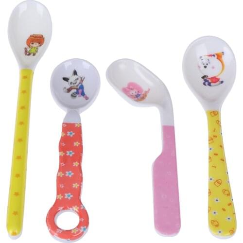 1pc baby spoon feeding training infant toddler scoop food kid learning supply