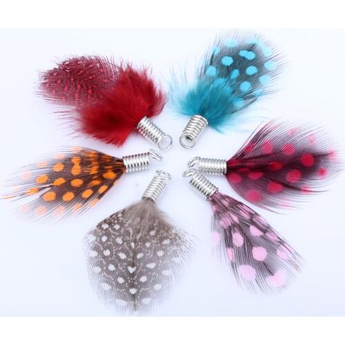 Colorful Natural Pearl Feathers Tassel 10PCS 3.5cm Women Earrings Bracelet Choker DIY Jewelry Making Keychain Pendants