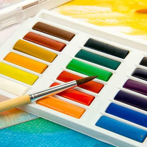 12/18 Colors Watercolor Pigment Set Watercolor Painting Student Hand-painted Portable Painting Set for Painting Art Supplies
