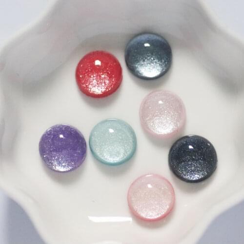 12mm 40pcs sparkling round resin flat back rhinestone flash powder filled stone DIY wedding decoration crafts-Z124