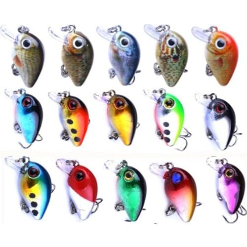15Pcs/Lot Crank Fishing Lure Set Artificial Hard Crankbaits 2.7cm 1.5g Minnow Fish Lure Bait Bass Fishing Accessories Tackle