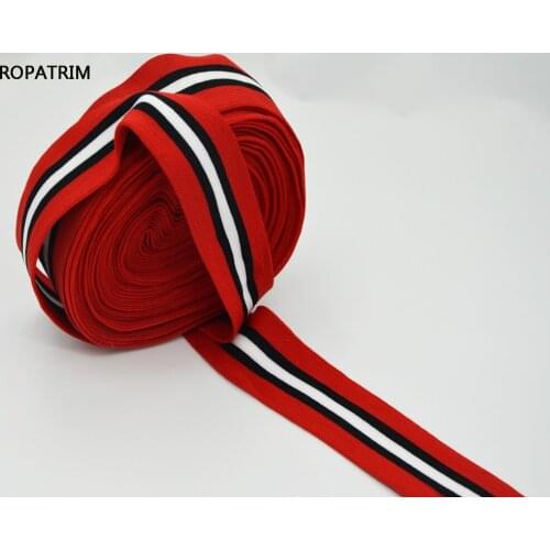2yards 2.7cm/3.7cm/4.8cm Red Black White Striped Garment Tape Chic Fashion Webbing New Fashion Runway Design Pant Side Tape