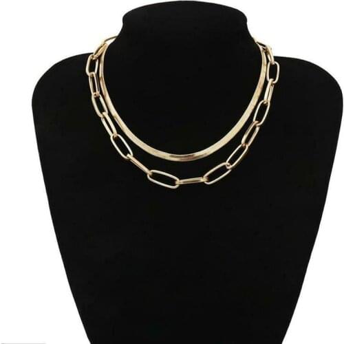 2021 New Fashion Multi-layered Snake Chain Necklace for Women Vintage Choker Necklace Party Jewelry Gift
