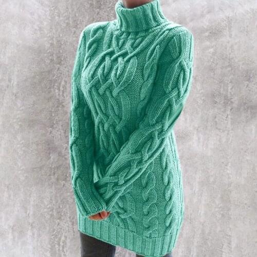 2021 Turtleneck Sweater Dress Women Twist Long Sleeve Knitted Short Dress Warm Knitting Pullovers Female Autumn Winter