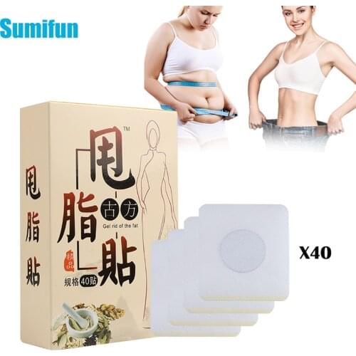 40pcs/box Chinese Medicine Weight Loss Navel Sticker Magnetic Slim Detox Adhesive Sheet Fat Burning Slimming Diet Patch Pads