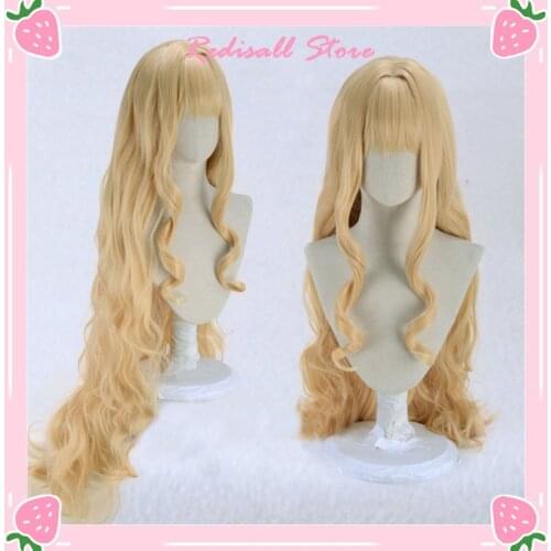 43" Shugo Chara! Mashiro Rima Wig Cosplay Long Curly Hair Heat Resistant Golden Wig Halloween Role Play Heavy Wig Free Cap Adult