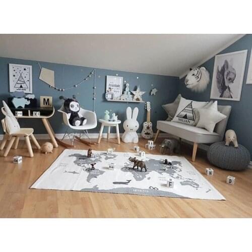 90cm*140CM Mother Care Baby Play Mat World Map Baby Blanket Winter Kids Floor Play Mat Travel Carpet