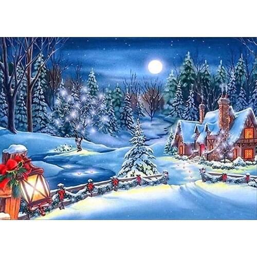 Diamond Embroidery Full Square Christmas House Diamond Mosaic Winter Painting Cross Stitch Scenic Handmade Gift