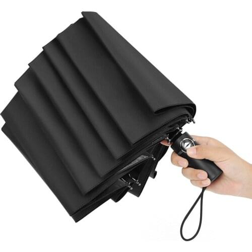 12 K Automatic Folding Vinyl Men Business Amphibious Umbrella Umbrella Windproof Reinforcement Rain or Shine Clear Umbrella