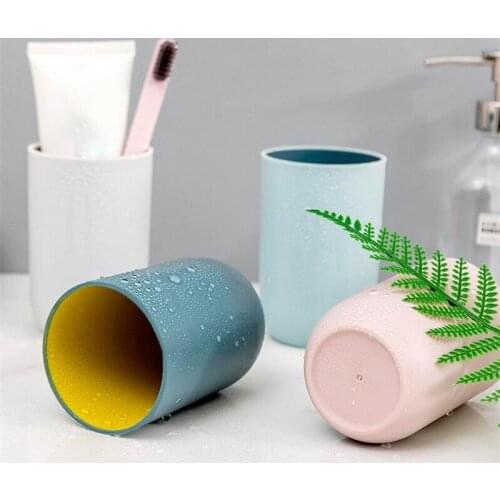 Household Bathroom Rinse Mug Plastic Couple Cup Eco-Friendly Water Cups Kids Mouthwash Cup Kitchen Travel Toothbrush Cup