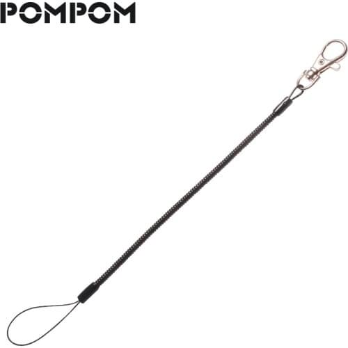 Black Plastic Elastic Stretch Keychain for fishing keychain lanyard Spring Coil Clip Boat Keychain Sleutelhanger keycord Chain