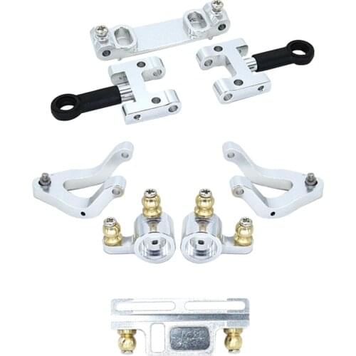 For WPL D12 1/10 RC Truck Car Upgrade Parts Metal Upper Lower Swing Arm Steering Cup Knuckle Set Accessories