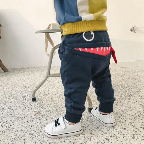 Emmababy Boy Pants Children Casual Cotton Sports Bottoms Pants Big Mouth Monster Trousers 0-4Y