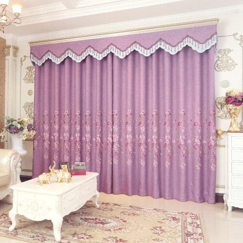 European and American style 100% poly floral high shading curtains , voile coordination to the curtains for living, bed rooms
