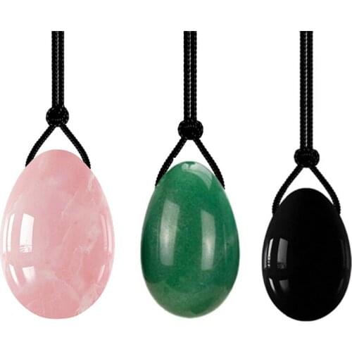 Rose Quartz Yoni Egg Set Natural Stone Vaginal Tighten Ball Exerciser Kegel Exercise Balls Obsidian Pelvic Muscle Firming Tool