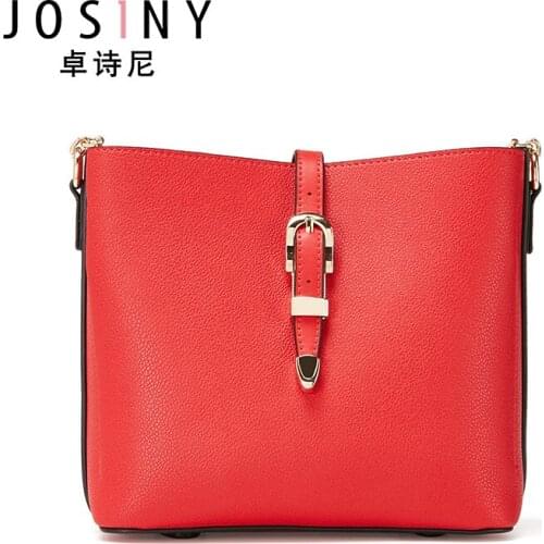 JOSINY 2021 Solid Color PU Leather Shoulder Bags For Women Handbags Female Travel Totes Shoulder Bag Ladies Messenger Bag