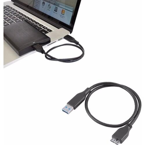 USB Extension Date Cable USB 3.0 Male A to Micro B Data Cable For External Hard Drive Disk HDD Cord Compatible With USB 2.0 50cm