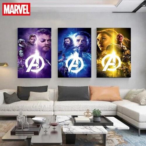 Marvel Avengers Superhero Canvas Painting Anime Spider Man Iron Man Hulk Batman Art Wall Print Poster Home Decor Picture Child